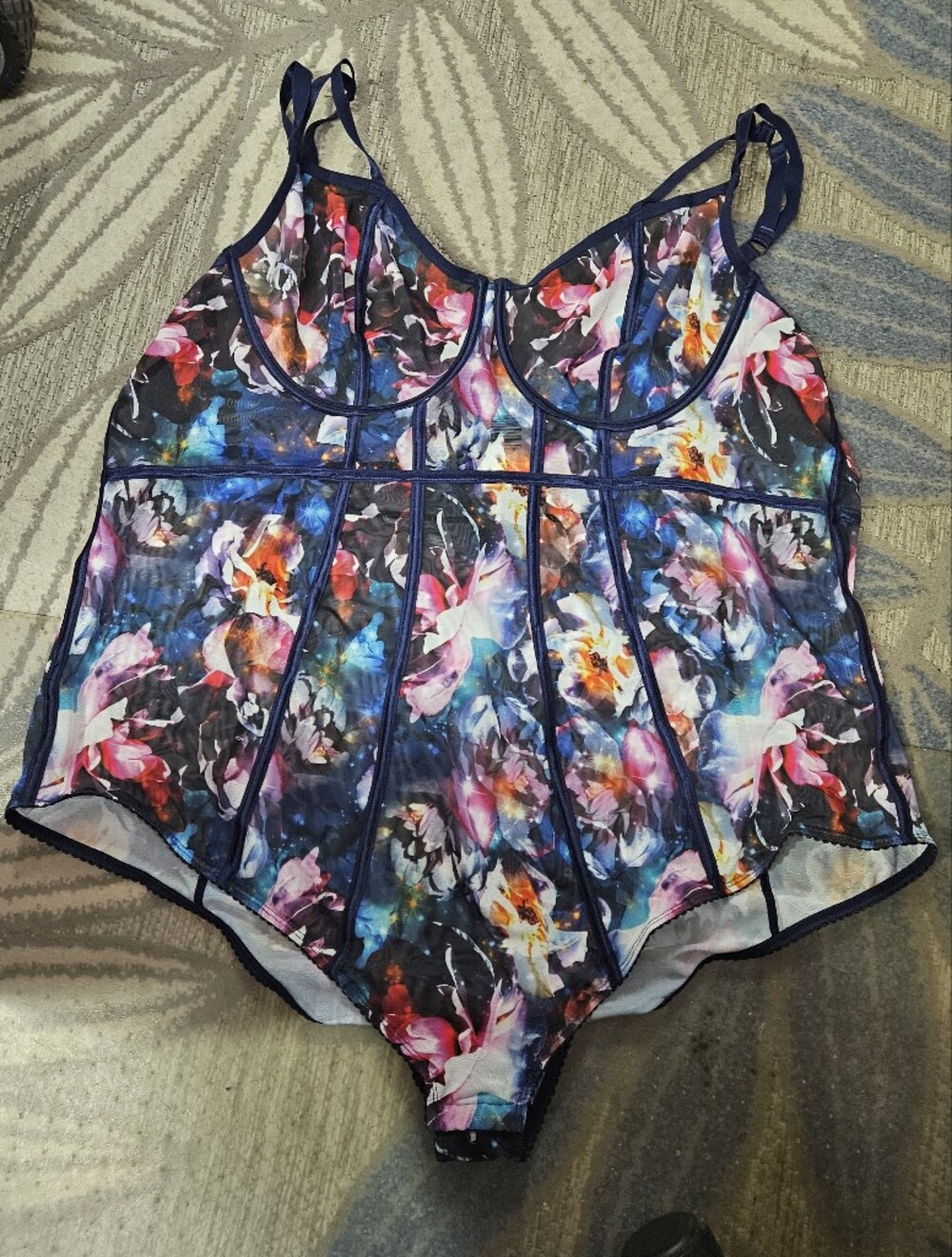 torrid Navy Multicolor Floral Bodysuit